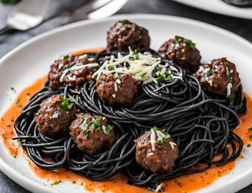 Black Bean Spaghetti with Turkey Meatballs